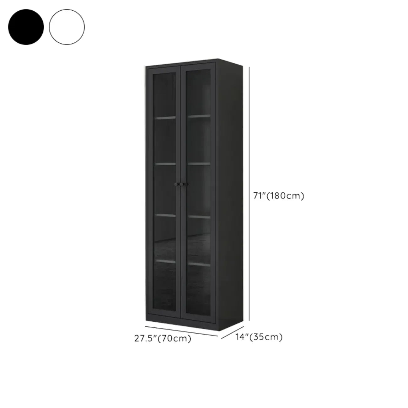 Modern Steel Glass Adjustable Shelves Display Storage Cabinet