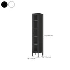Modern Steel Glass Adjustable Shelves Display Storage Cabinet