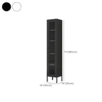 Modern Steel Glass Adjustable Shelves Display Storage Cabinet