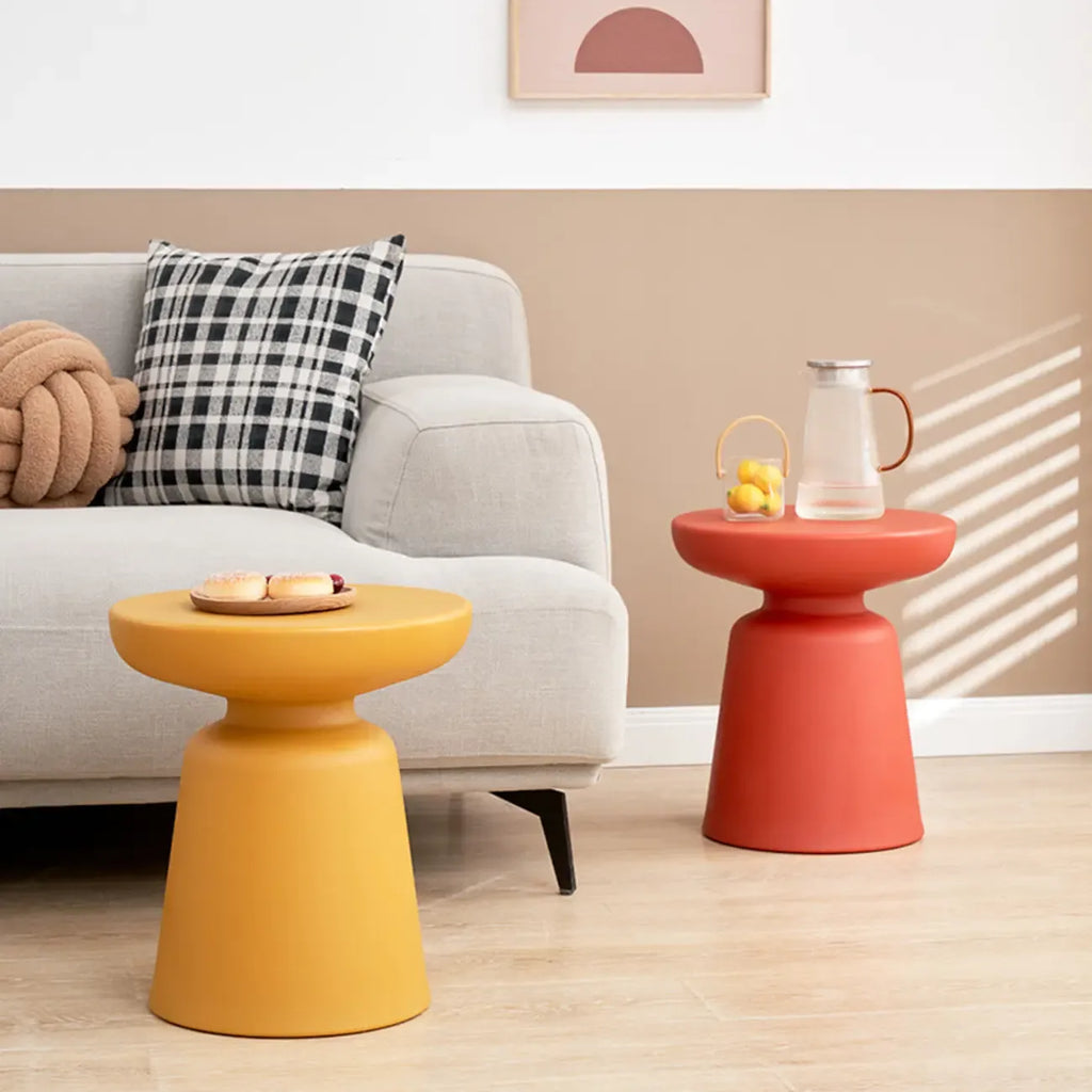 Minimalist Round Plastic End Table for Living Room