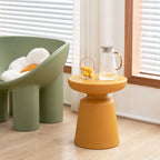 Minimalist Round Plastic End Table for Living Room