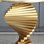 Modern Marble Round Spiral Base Sofa Side Table