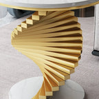 Modern Marble Round Spiral Base Sofa Side Table