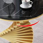 Modern Marble Round Spiral Base Sofa Side Table