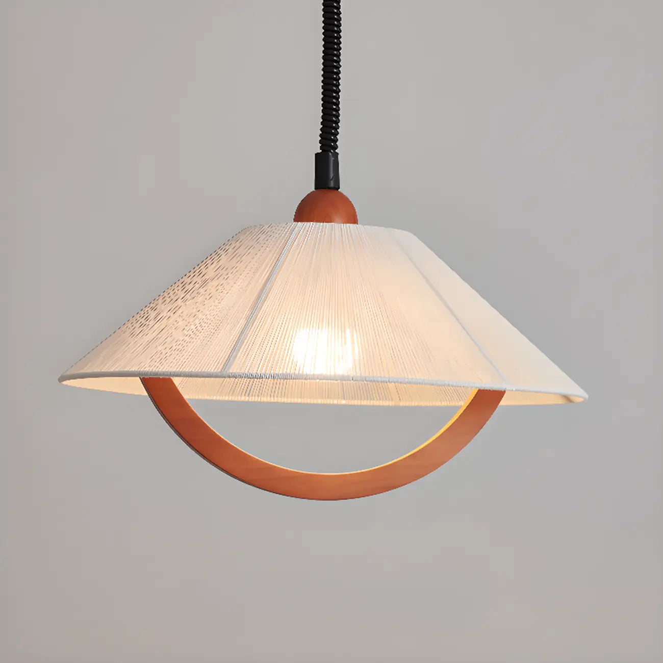 Modern Geometric Fabric Pendant Light Adjustable for Dining