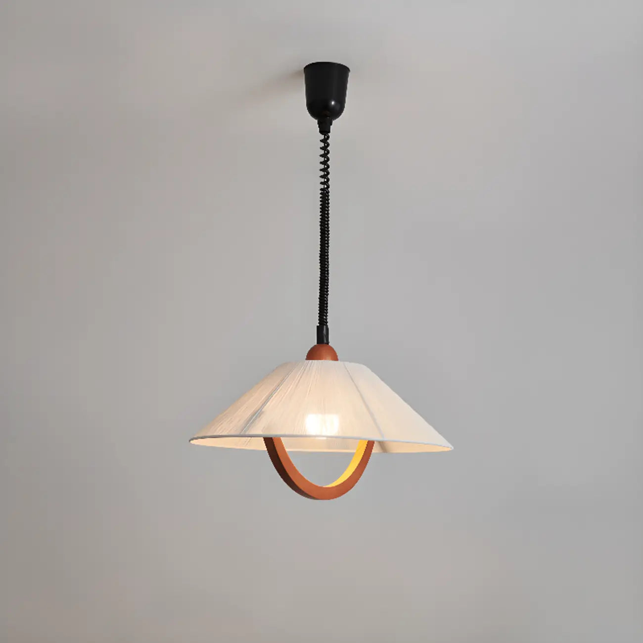 Modern Geometric Fabric Pendant Light Adjustable for Dining
