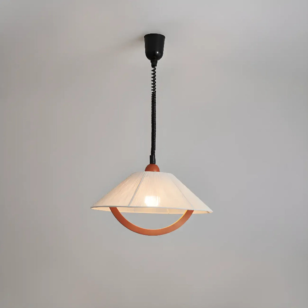 Modern Geometric Fabric Pendant Light Adjustable for Dining