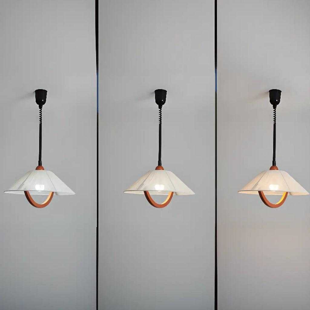 Modern Geometric Fabric Pendant Light Adjustable for Dining