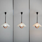 Modern Geometric Fabric Pendant Light Adjustable for Dining