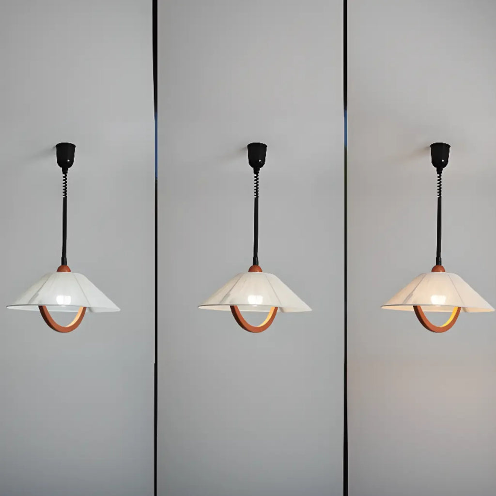 Modern Geometric Fabric Pendant Light Adjustable for Dining