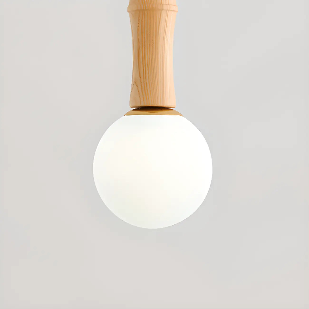 Adjustable Wood & Glass Globe Hanging Pendant Light Fixture