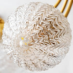 Elegant 6-Light Globe Glass Golden Semi Flush Ceiling Light