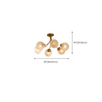 Elegant 6-Light Globe Glass Golden Semi Flush Ceiling Light