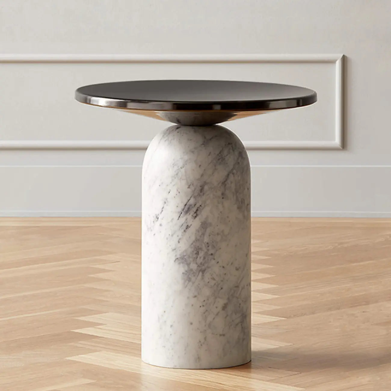 Round Marble Base End Table for Living Room