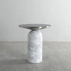 Round Marble Base End Table for Living Room