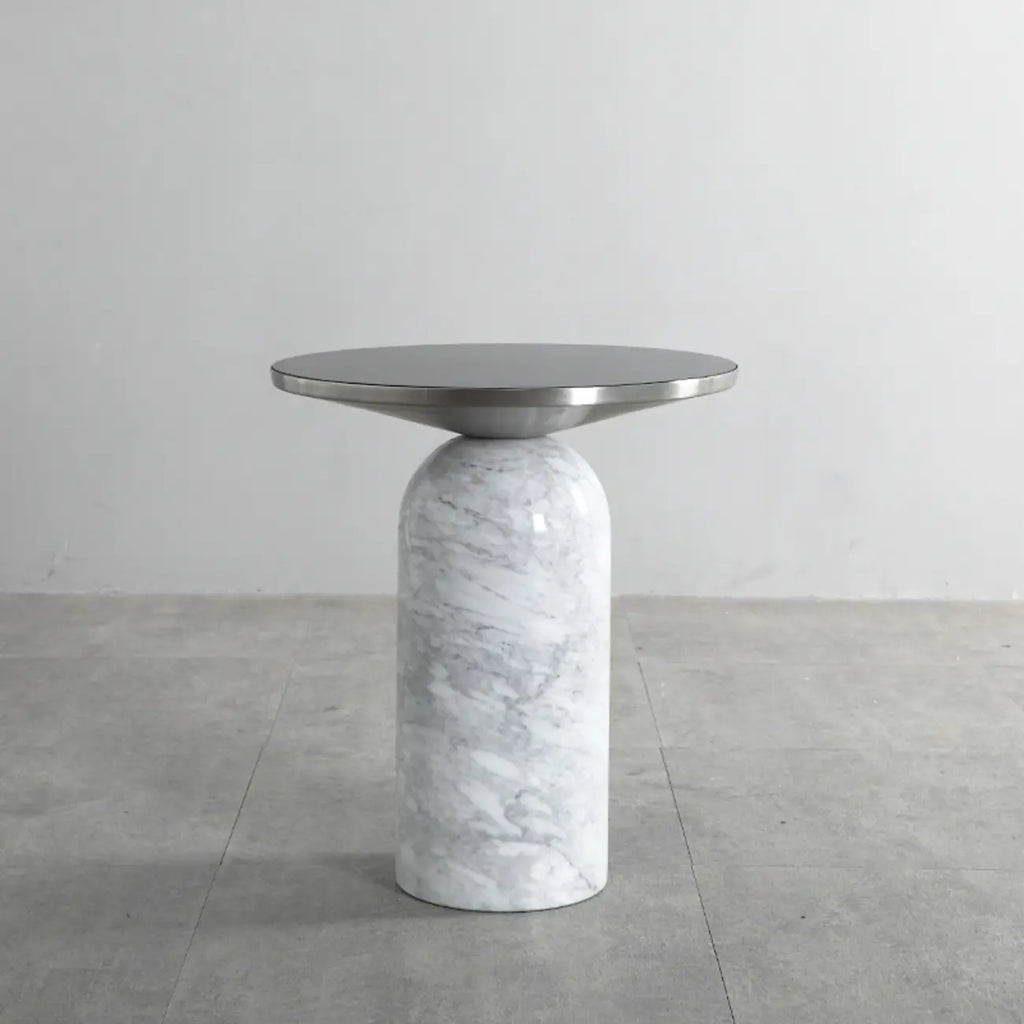 Round Marble Base End Table for Living Room