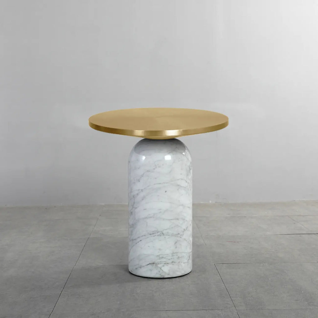 Round Marble Base End Table for Living Room