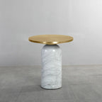 Round Marble Base End Table for Living Room