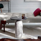 Round Marble Base End Table for Living Room