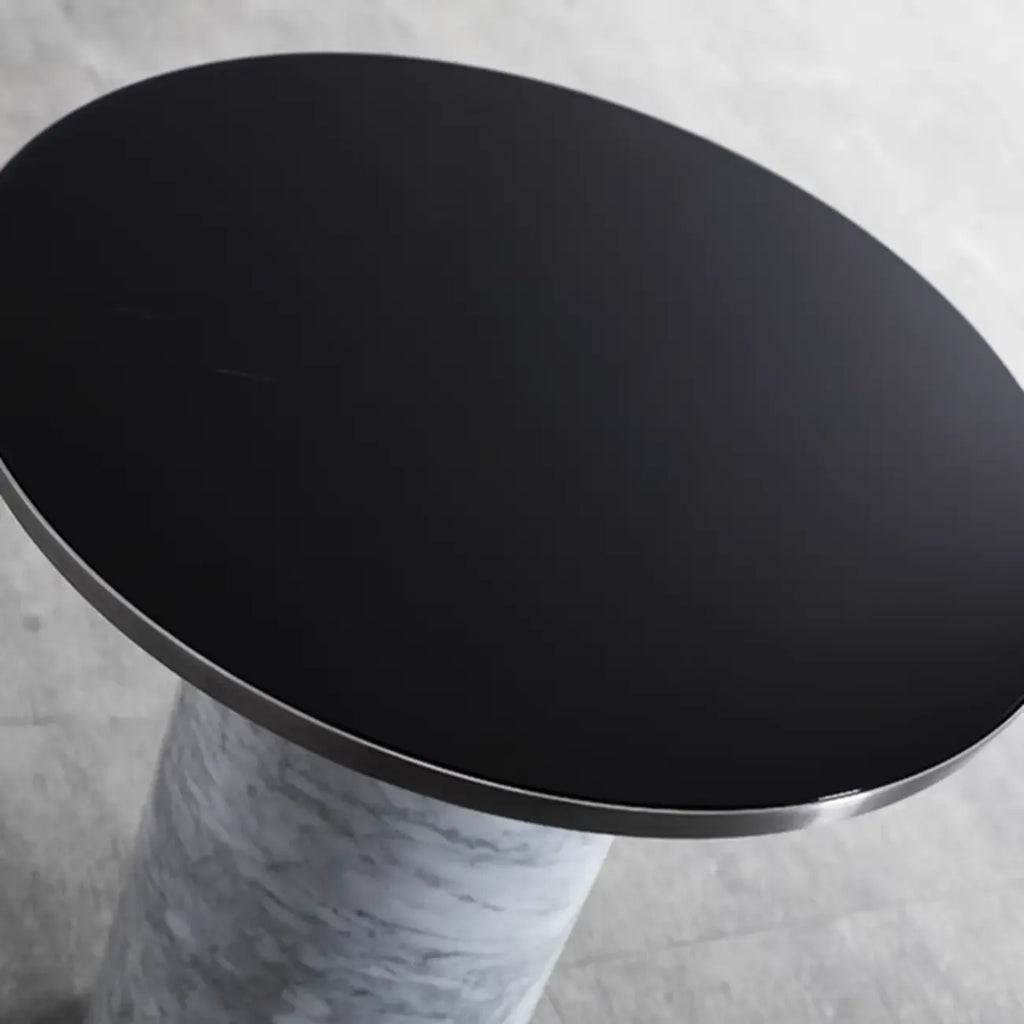Round Marble Base End Table for Living Room