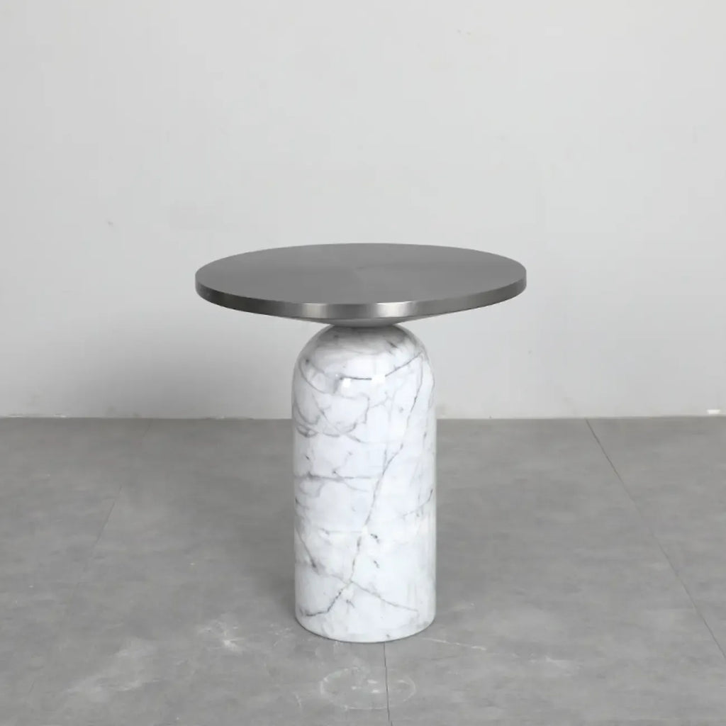 Round Marble Base End Table for Living Room