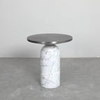 Round Marble Base End Table for Living Room