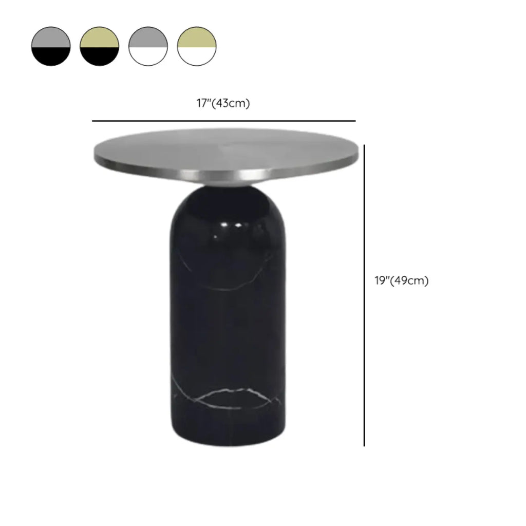 Round Marble Base End Table for Living Room