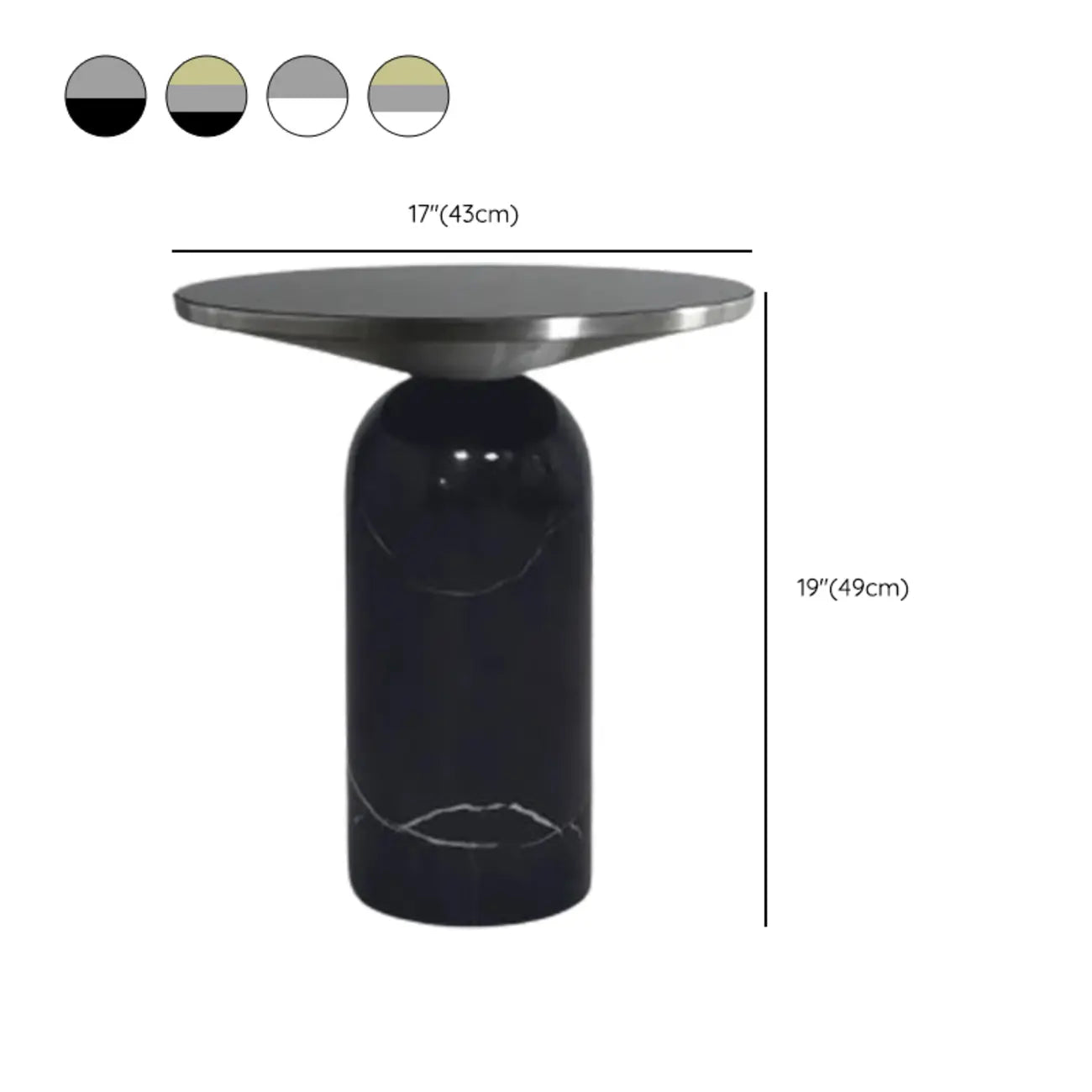 Round Marble Base End Table for Living Room