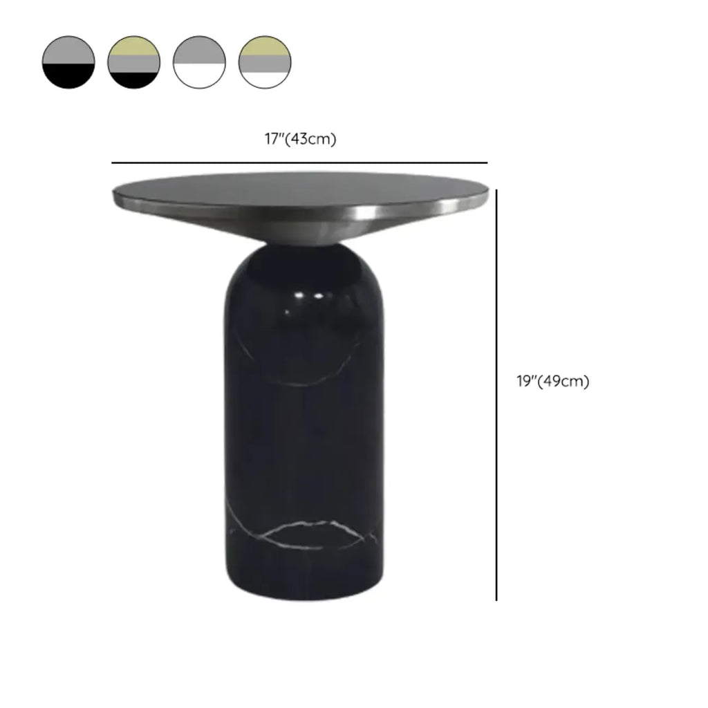 Round Marble Base End Table for Living Room