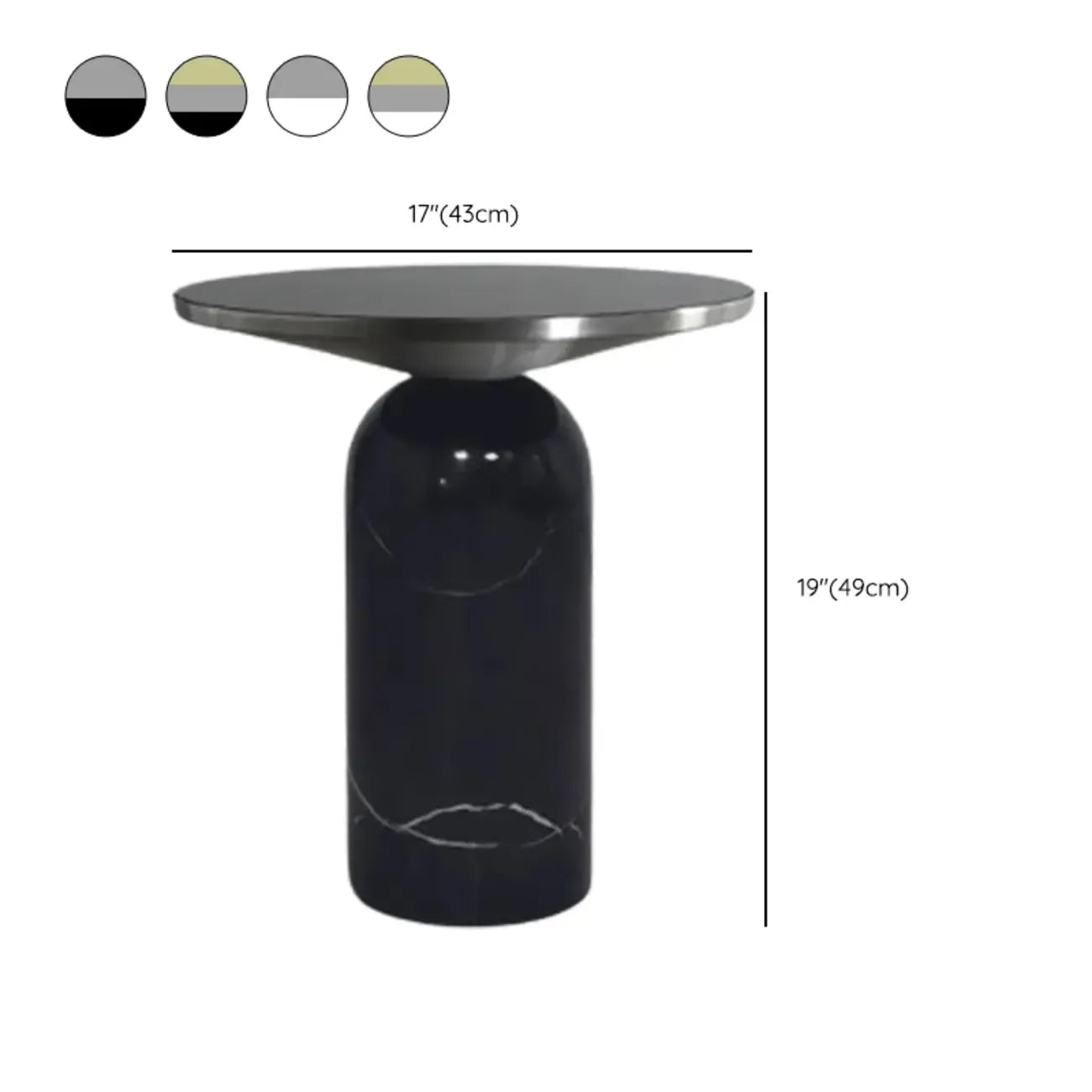 Round Marble Base End Table for Living Room
