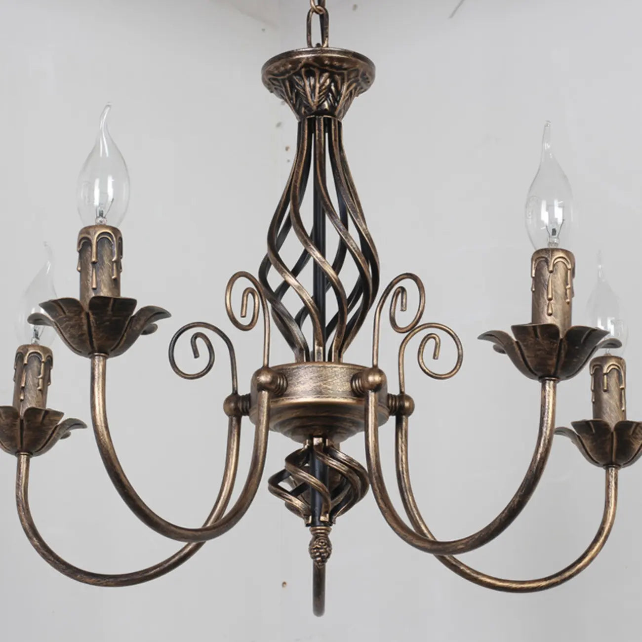 Vintage Brass Classic Candelabra Chandelier Height Adjustable