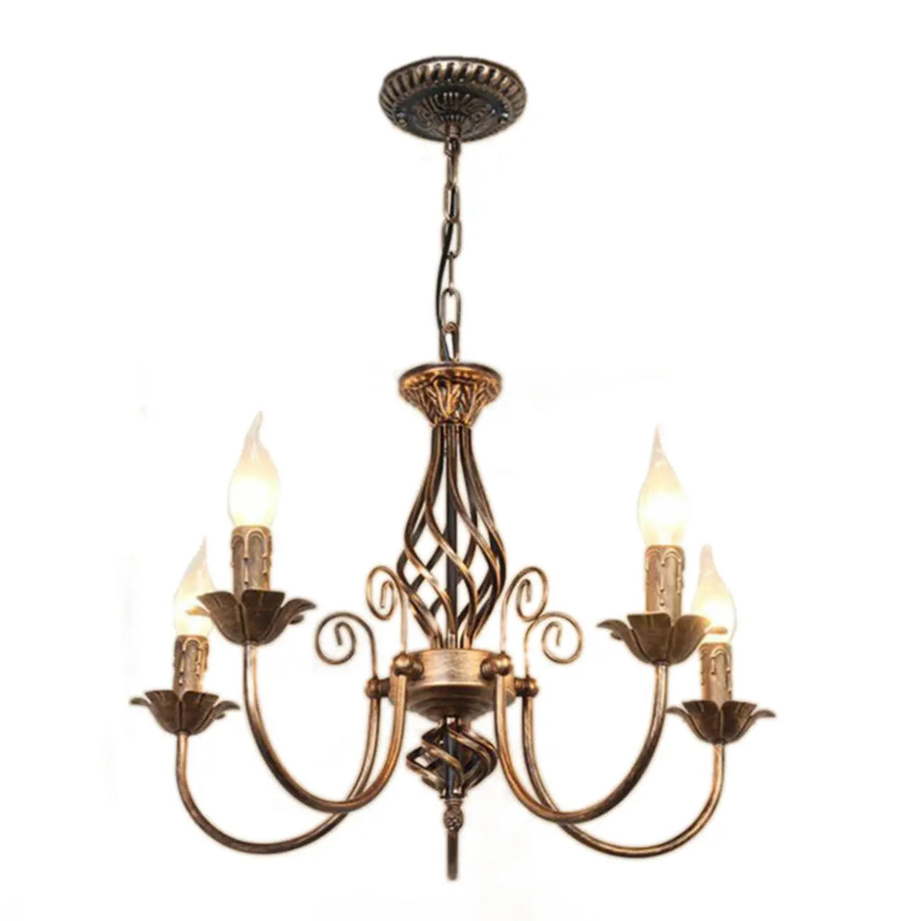 Vintage Brass Classic Candelabra Chandelier Height Adjustable