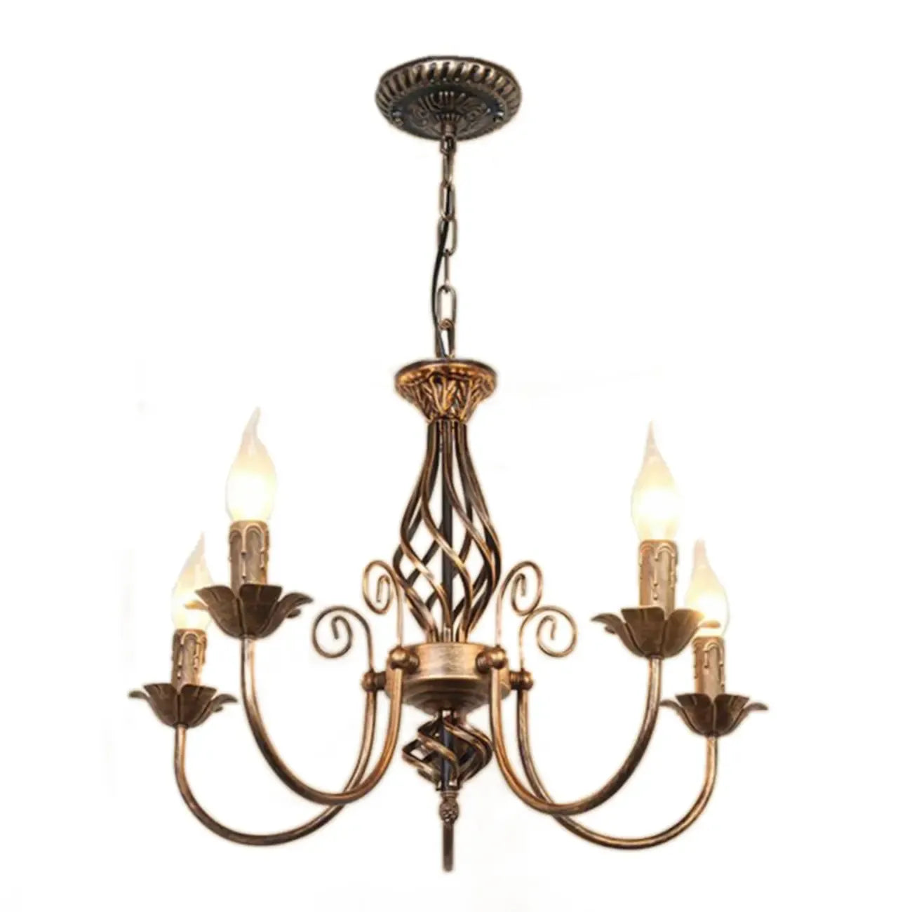 Vintage Brass Classic Candelabra Chandelier Height Adjustable