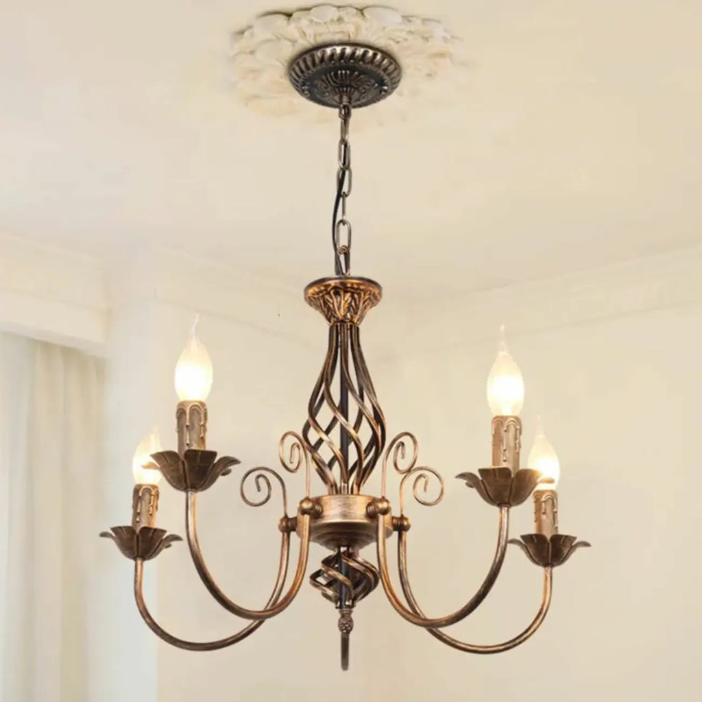 Vintage Brass Classic Candelabra Chandelier Height Adjustable
