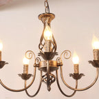 Vintage Brass Classic Candelabra Chandelier Height Adjustable