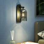 1-Light Double Shade Glass Ambient Wall Sconce