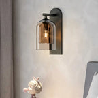 1-Light Double Shade Glass Ambient Wall Sconce