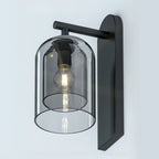 1-Light Double Shade Glass Ambient Wall Sconce