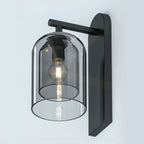 1-Light Double Shade Glass Ambient Wall Sconce