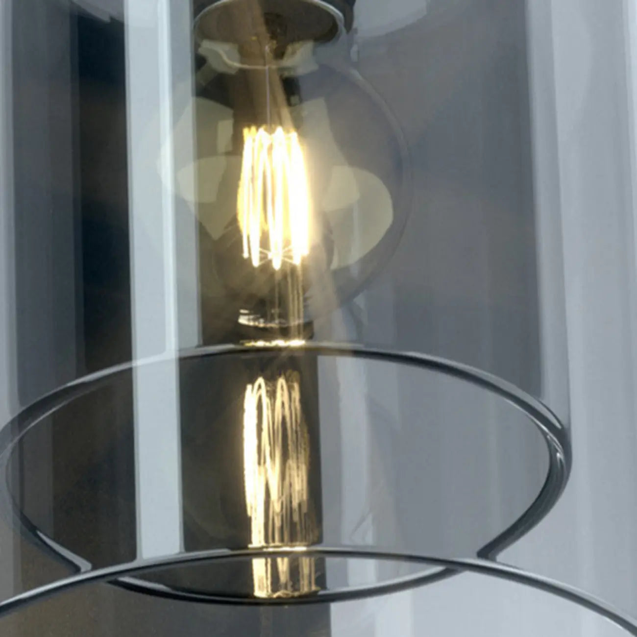 1-Light Double Shade Glass Ambient Wall Sconce