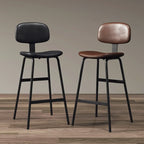 Saddle Faux Leather Counter Stools with Backs