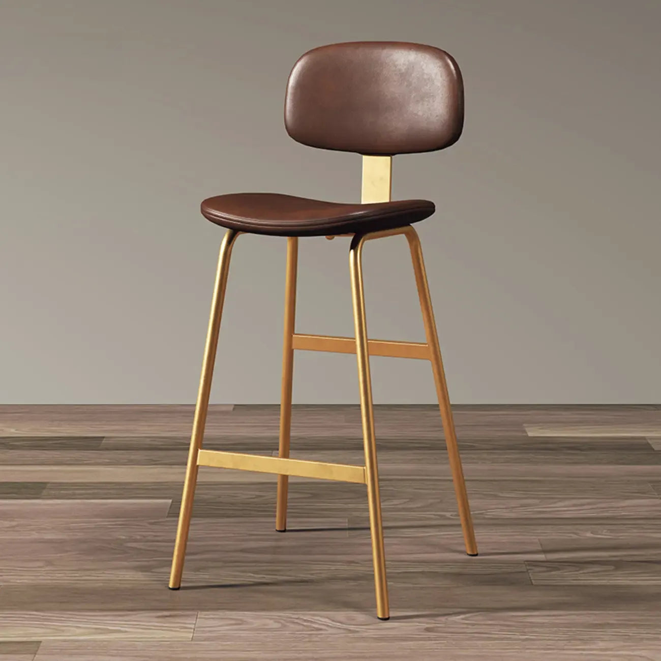 Saddle Faux Leather Counter Stools with Backs