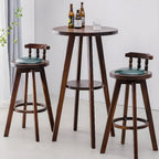 Scandinavian Brown Wooden Shelf Support Bar Tables