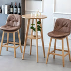 Scandinavian Brown Wooden Shelf Support Bar Tables
