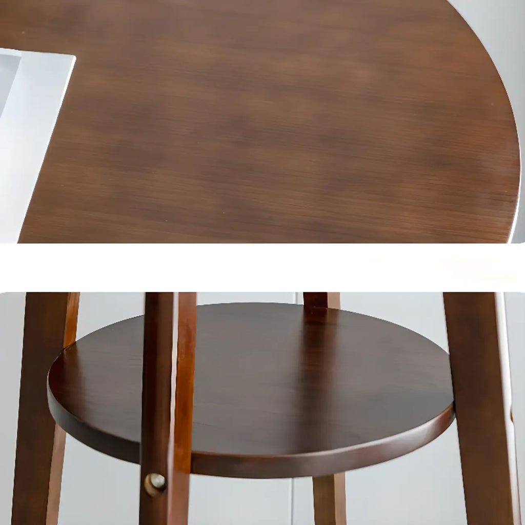 Scandinavian Brown Wooden Shelf Support Bar Tables