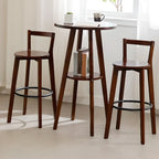 Scandinavian Brown Wooden Shelf Support Bar Tables