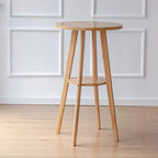 Scandinavian Brown Wooden Shelf Support Bar Tables