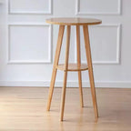 Scandinavian Brown Wooden Shelf Support Bar Tables