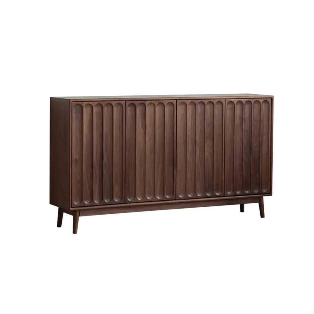 Modern Large Brown Wood Adjustable Shelves Storage Cabinet