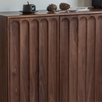 Modern Large Brown Wood Adjustable Shelves Storage Cabinet